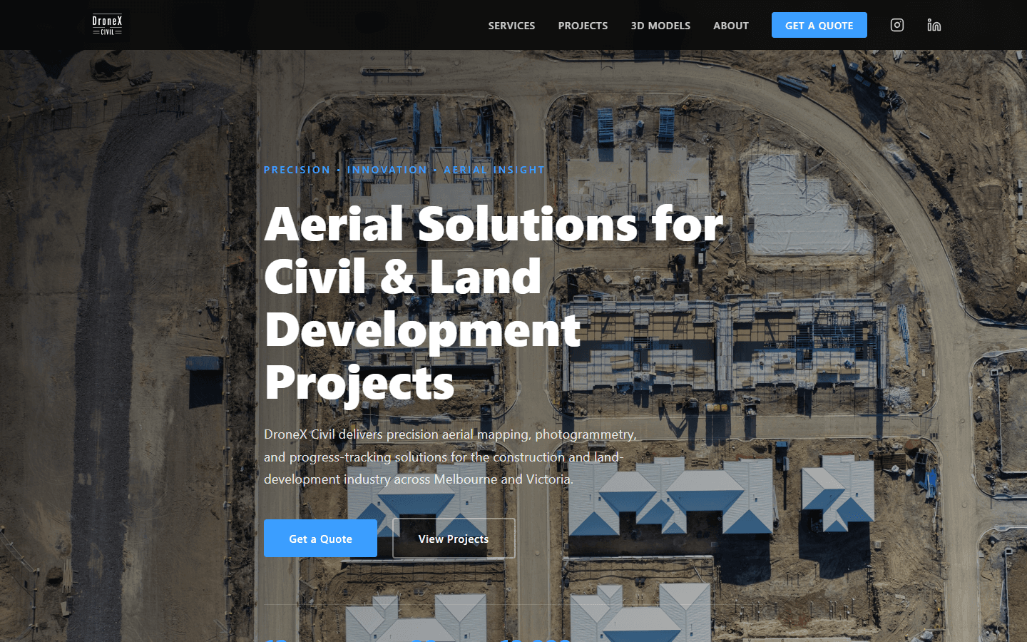 DroneX Civil website